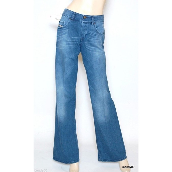Diesel VIXY 008LB Wide Leg Relax Fit Mid Rise Stretch Jeans Pants 27x32 Nwt - Picture 1 of 7